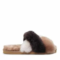 Koalabi Calico Sheepskin Flufffy Slide