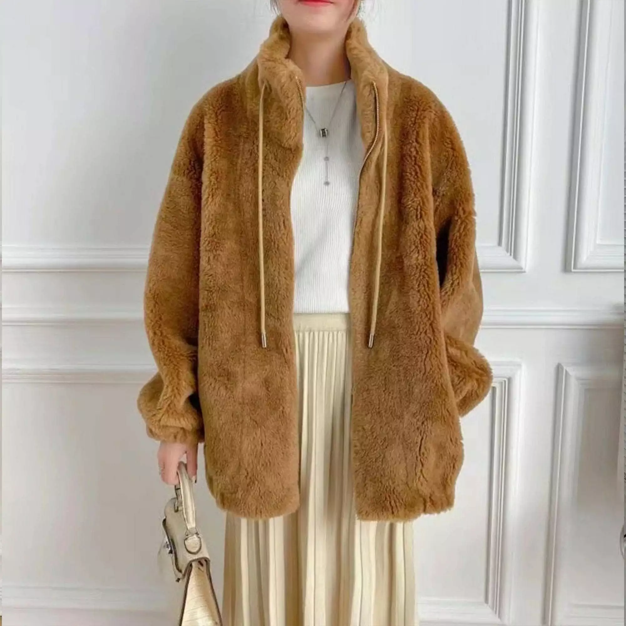 Ausnow Camille Sheepskin Teddy Jacket - Image 2