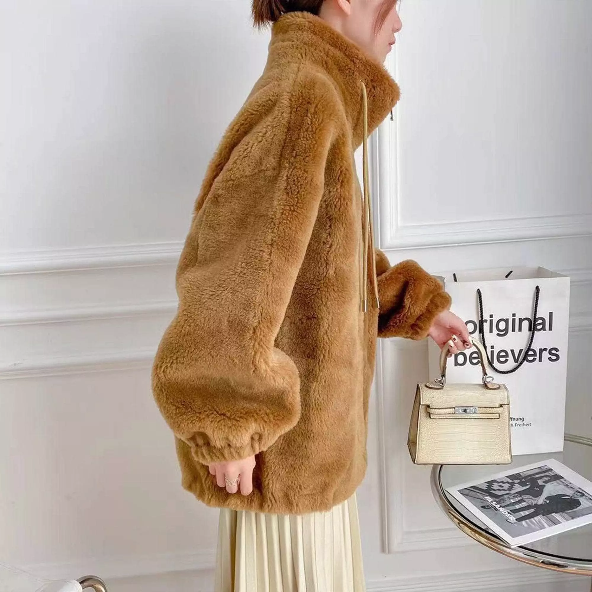 Ausnow Camille Sheepskin Teddy Jacket - Image 4