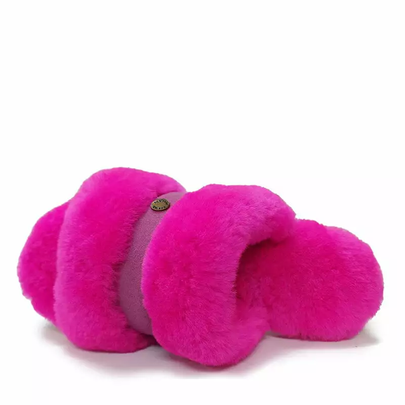 Koalabi Goldie Fluffy Sheepskin Slides - Image 2