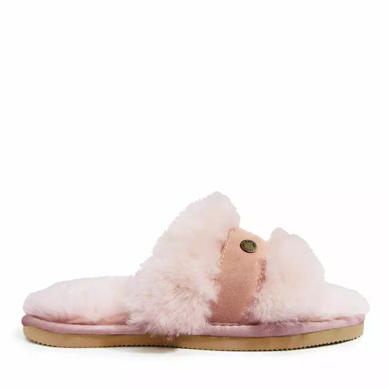 Koalabi Goldie Fluffy Sheepskin Slides - Image 4