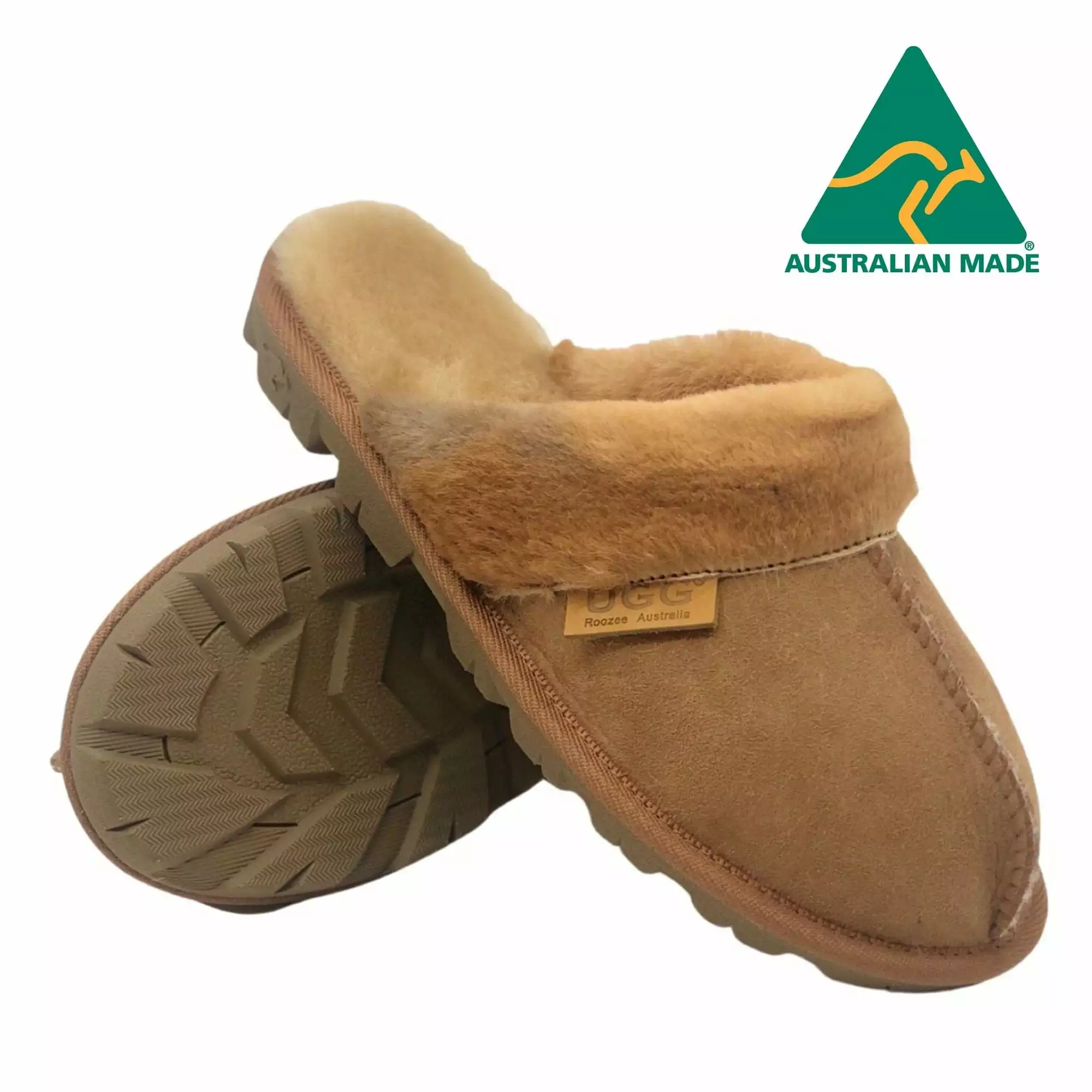 Roozee Kangaroo Fur Trim Scuff- Made In Australia