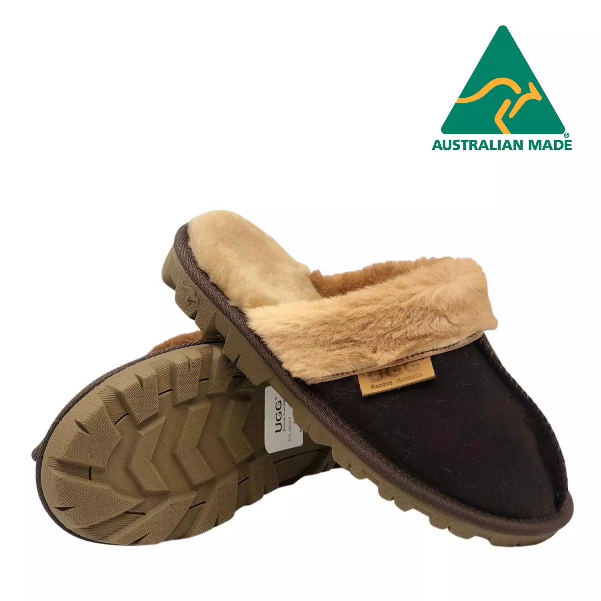 Roozee Kangaroo Fur Trim Scuff- Made In Australia - Image 5