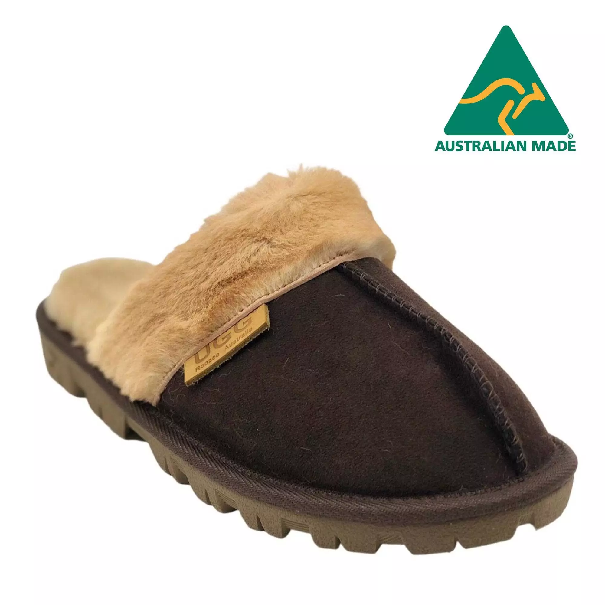 Roozee Kangaroo Fur Trim Scuff- Made In Australia - Image 7