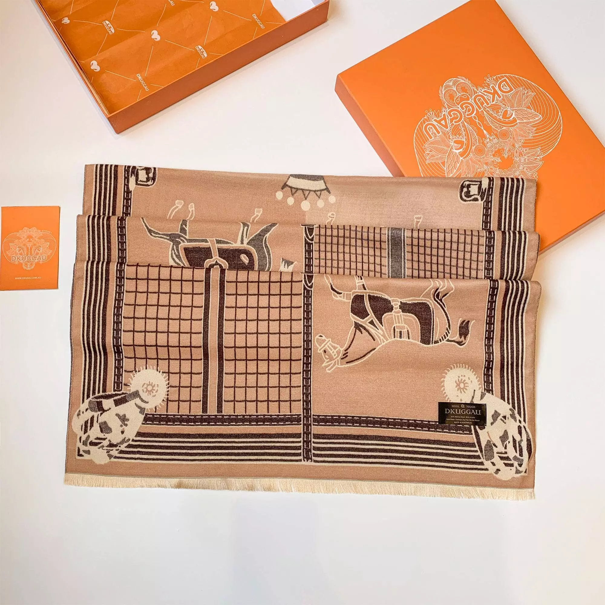 DK Sheepskin Women's Printed Elegant Scarf - Image 2